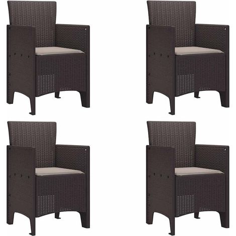 Lot de 4 Chaise de jardin,Chaise d'extérieur Marron 53 x 49 x 85 cm PP CFW6195324 (1/5)