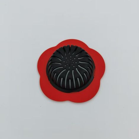 Filtre d'évier de cuisine en silicone, filtre d'évier en plastique facile à nettoyer (rouge) (1/3)
