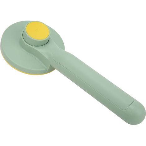 Brosse à poils autonettoyante massante à picots ronds pour chats, chiens et cochons (vert et jaune) (1/5)