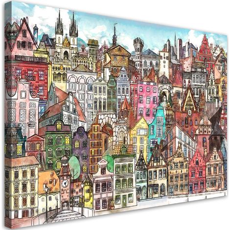 Tableau sur toile Ville joyeuse 90x60 (1/5)