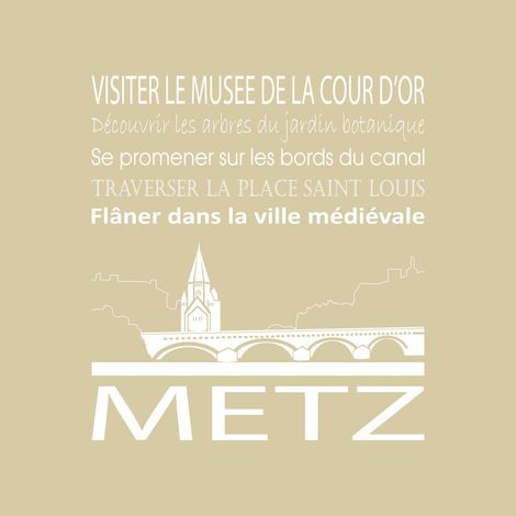 Tableau sur toile Metz beige 30x30 cm - Impression sur Toile Murale Décorative - Image imprimée en HD sur Toile - Toile sur Châssis en Bois FSC - Fabriqué en France