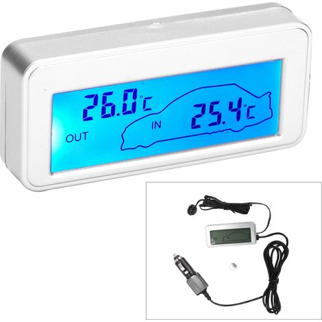 Digitales Kfz-Thermometer mit 12-V-LCD-Anzeige für den Innen- und Außenbereich, geeignet für empfindliche Temperaturen (1/5)