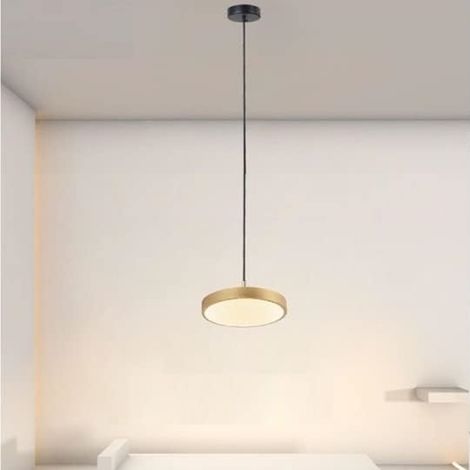 TRADE SHOP - Lampadario A Sospensione Led 40w Oro Cerchio Tondo Moderno Minimal Luce 4000k 32910 -