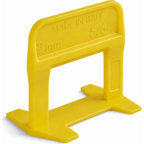BASE LIVELLANTE CON FERITOIA PER CUNEO 'RLS EVO' H. mm 12 - fuga 2,0 mm - cf. 250 pz - col.giallo  - RAIMONDI