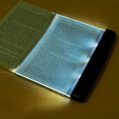 Kabellose Leselampe fürs Bett – Klare LED, integriertes Lesezeichen – Flache Tischleuchte – Schwarz (1/5)