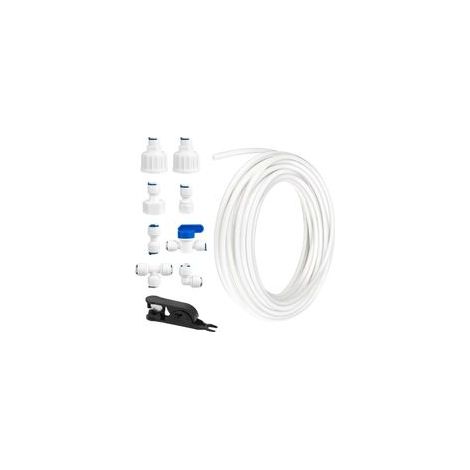 Kit de Raccordement D'eau pour Réfrigérateur de 15m, Tuyau D'alimentation en Eau Tube de Filtre Pièces et Accessoires, Matériau POM Tuyau Frigo Alimentation en eau pour Réfrigérateurs,Aquarium(1/4")