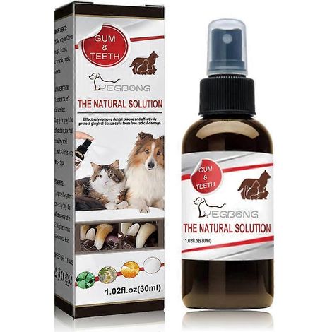Spray nettoyant pour les dents des animaux (30 ml), version domestique, adapté aux chiens et aux chats, pour éliminer les taches dentaires. (1/4)