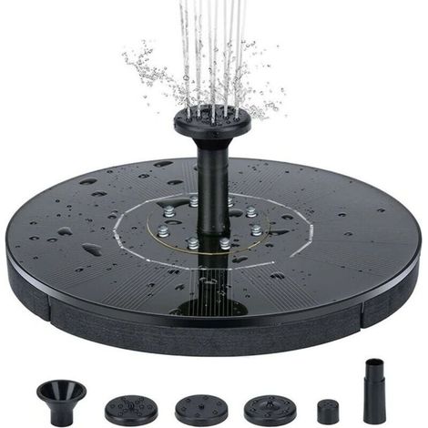 Fontaine solaire extérieure avec pompe à eau, pour jardin et terrasse, 16 cm (1/5)