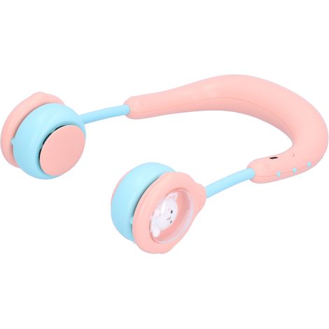 Ventilateur de cou pour enfants, mini ventilateur électrique portable rechargeable par USB, pour la maison, les activités de plein air et le sport (rose) (1/5)