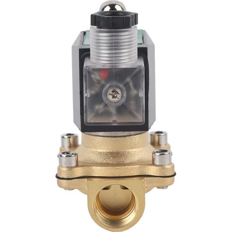 Électrovanne laiton 1/2 pouce Normalement Fermée Action Directe 2W-160-15 AC36V, pour eau sous pression, filetage G1/2, corps en bronze, alimentation 36V alternatif. (1/5)