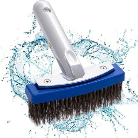 Brosse pour Piscine, Brosse en Acier Inoxydable De 5,5 Pouces pour Piscine, Brosse De Fond De Piscine, Brosse MéTallique pour Spa, éTang, Paroi De Piscine, Outils De Nettoyage (1/5)
