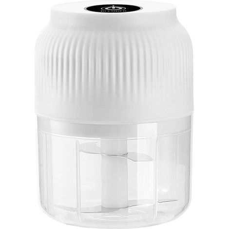 Hachoir à ail électrique portable, rechargeable et multifonctionnel sans fil, idéal pour les légumes, les aliments pour bébés et les assaisonnements (blanc). (1/5)