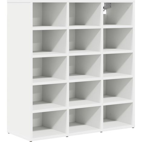Cabinet à chaussure Meuble à chaussures avec étagère Blanc 77,5 x 30 x 83,5 cm (1/5)