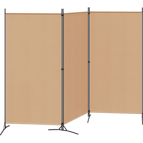 Divisorio Ambienti Divider per stanze Paravento a 3 pannelli Beige 260 x 180 cm Tessuto (1/5)