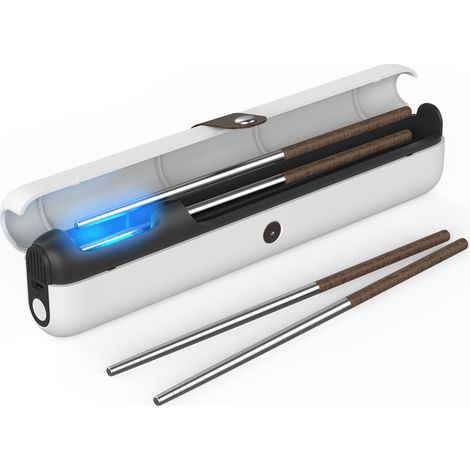 Tragbarer UV-Zahnbürstensterilisator – Hygienische Reisehülle für Zahnbürsten und Essstäbchen, 99,99 %ige Eliminierung von Kolibakterien, kompakt und wiederaufladbar-lsw (1/5)