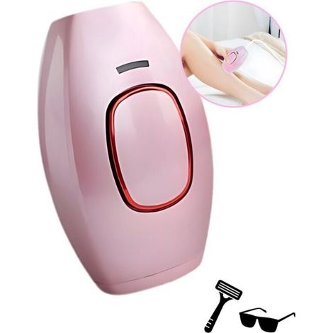 Appareil d'épilation à lumière pulsée (IPL) - Noir, blanc et rose - 999 999 flashs + lunettes de soleil et rasoir offerts