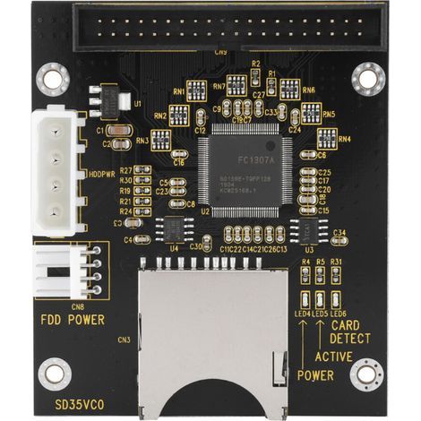 Adaptateur de carte SD vers IDE 40 broches 3,5 pouces pour le démarrage du système d'exploitation, noir. (1/4)
