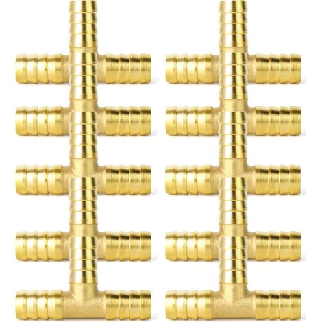 10 Pièces Barb de tuyau en laiton de 4mm, intersection de raccordement à 4 voies/liquide/carburant/air (1/5)