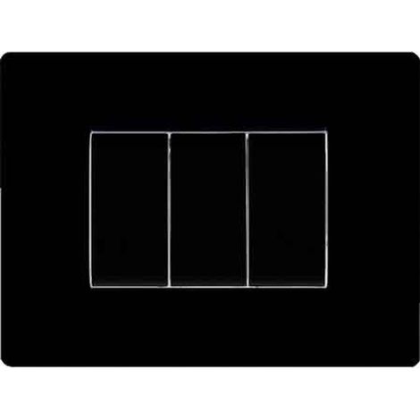 PLACCA COPRINTERRUTTORE NERA 'MYLIFE Q' 3 posti
