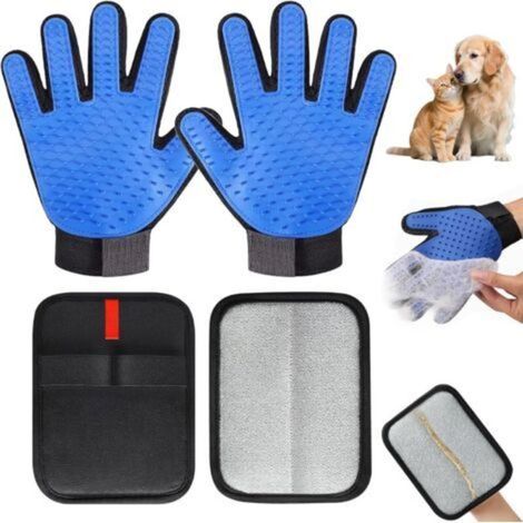 2 Gants Poil Chat + 2 Gant Poil Chat, Antistatiques, Gant Anti Poils Animaux épilation Efficace et Douce, Respirants et avec Fonction de Massage, Adaptés aux Animaux à Poils Longs et Courts