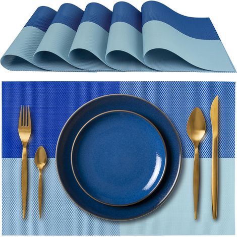 Eleganti tovagliette, adatte per cena, pranzo e colazione - confezione da 7 - lavabili, resistenti al calore, antiscivolo e antimacchia adatte per cucine e tavoli da pranzo - posate non incluse.