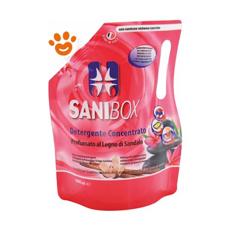 Sanibox Detergente Concentrato al Legno di Sandalo - Confezione 5 Lt - Disinfettanti