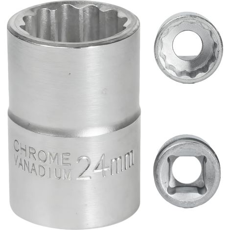 Douille 24mm 3/4" 12 points pour 3/4 clés 24mm CR-MO (Whtie) (1/5)