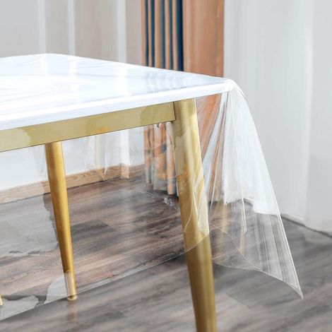 Nappe Transparente Rectangulaire 140 x 220 cm, PVC Nappe Plastique (1/5)