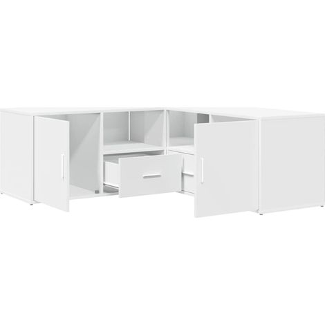 Maison Exclusive - Mobile Angolare Bianco 200x40x45 cm in Truciolato