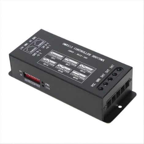 DMX512-Controller für WS2812/WS2813 LED-Streifen, kompatibel mit DMX-Konsolen, Steuerung über DMX512, präzise Steuerung von adressierbaren Streifen, professionelle Steuerschnittstelle. (1/5)