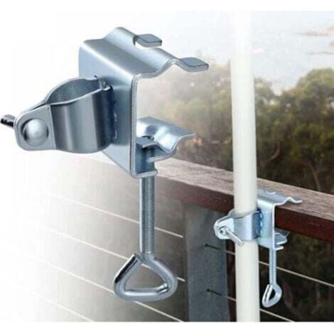 Support de parasol pour table en métal robuste – Pince solide avec serrage rapide, idéal pour balcon, terrasse et jardin (1/5)