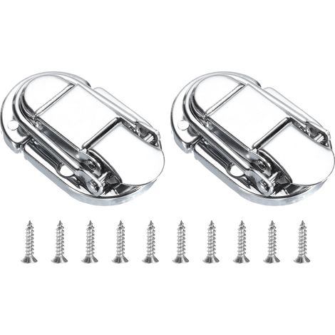 2 Pcs Cadenas à Loquet 55 x 35mm Boucle Métallique Argent (1/5)