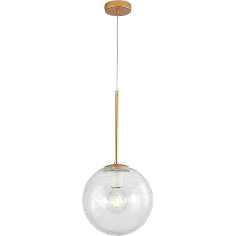 Suspension décorative G9 1x10W en verre et métal doré (1/4)