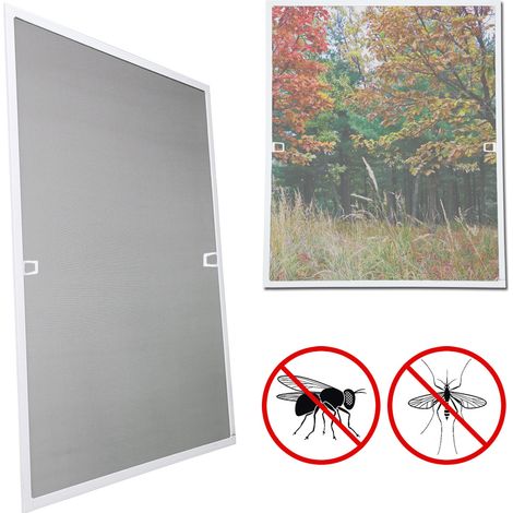 Randaco Zanzariera in alluminio per finestre zanzariera in garza protezione UV zanzariera impermeabile telaio 120x140CM Bianco