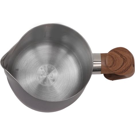 Tasse à mousser le lait avec graduation intérieure, en acier inoxydable 304, bec verseur anti-gouttes, pichet à café avec poignée, noir mat, 600 ml (1/5)