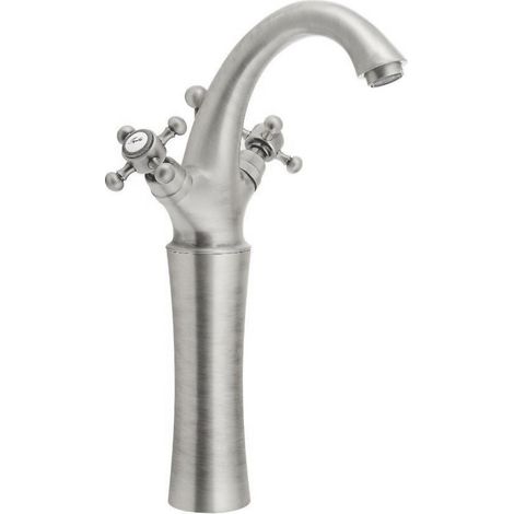 ANTEA Mitigeur de Lavabo haut avec Vidage (H) 300mm, nickel brossé