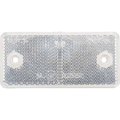 Catadioptre rectangle blanc 70x44 à visser rectangulaire réflecteur remorque tracteur voiture (1/2)