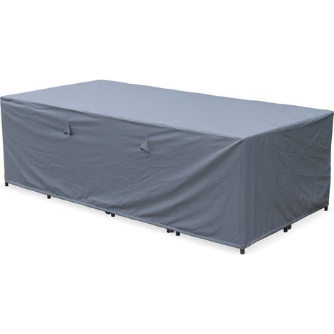 Schutzhülle 230 x 112 cm, dunkelgrau – Rechteckige Plane aus PA-beschichtetem Polyester für die Gartentische Firenze 8, Vasto 12, Vabo 12 und Cubo 12 (1/5)