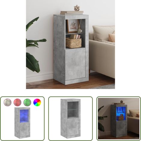 Sideboard - Sideboard mit LED-Leuchten Betongrau 41x37x100 cm (1/5)