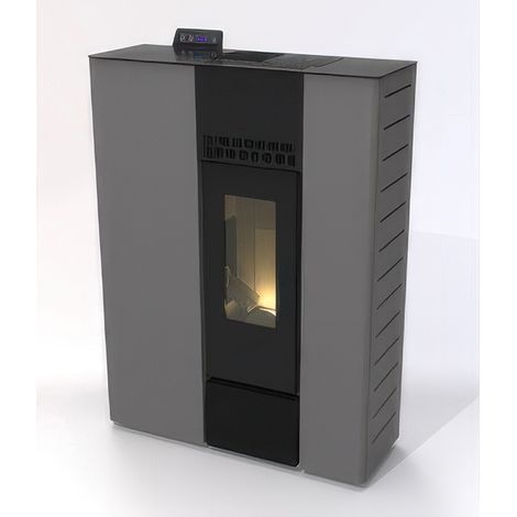 Stufa a Pellet Canalizzata Slim 10,30 kW Antracite per 294 m³, Modello Sterope