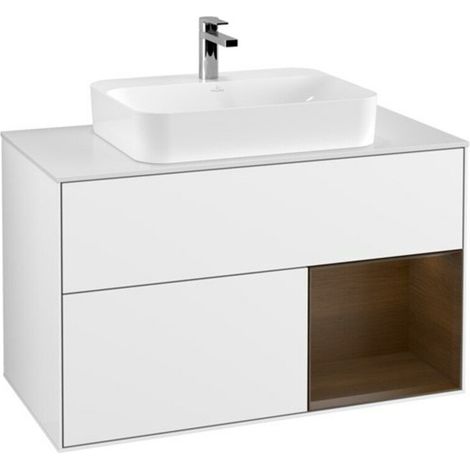 V&B Waschtischunterschrank Finion 100, Pl w m, Reg re wal ven, glo wh. Lac (1/2)