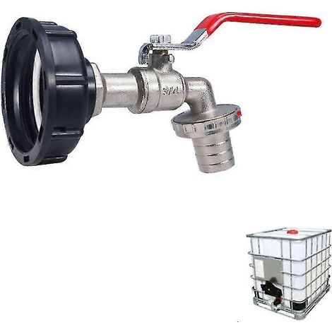 Adaptateur fileté pour réservoir IBC, robinet pour réservoir de 1000 l, robinet pour récupérateur d'eau de pluie, raccord de robinet de sortie, raccords pour tuyau d'arrosage Fonepro (1/5)