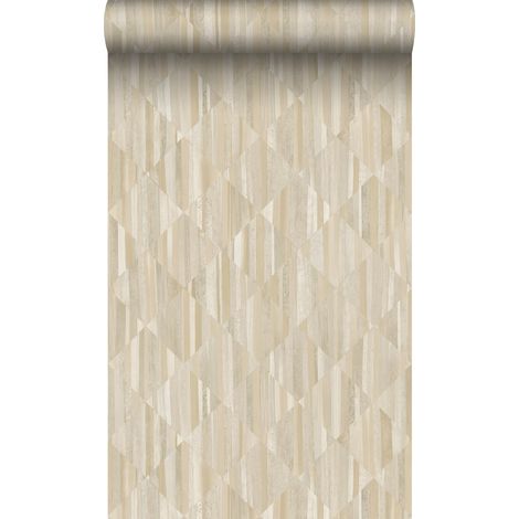 papier peint imitation bois en 3D sable beige - Origin Wallcoverings (1/5)