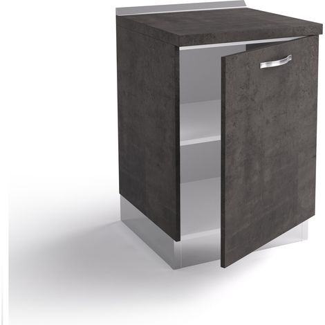 Base cucina 60x60x84 cm in legno color lava con un’anta - Massa (1/3)