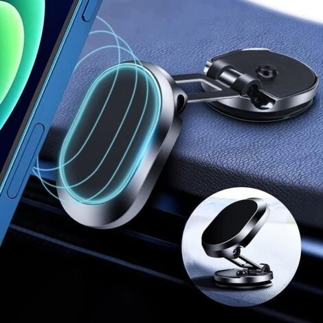 Support Téléphone Voiture Magnétique Universel Porte Smartphone Voiture Aimanté Rotation 360 degrés Support Portable Voiture Magnét[O27]