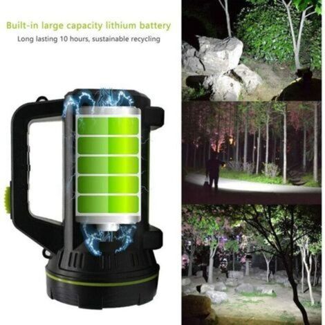 Ultra Powerful Led Torch USB Rechargeable 135000 Lumens 6000mah with Side Light High Power Waterproof Flashlight for Emergency Hiking Camping Hunting GHOST (1/5)