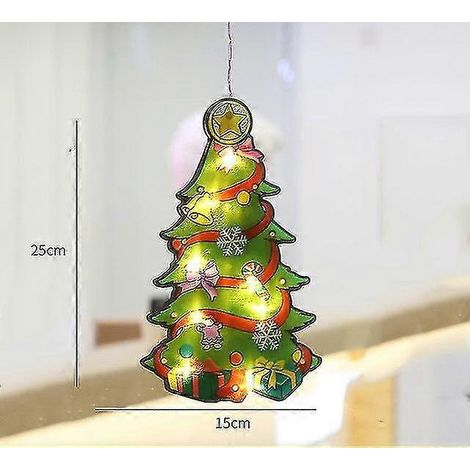 Weihnachtsbeleuchtung, festliche Schaufensterdekoration, Saugnapflichter, kleine Ornamente