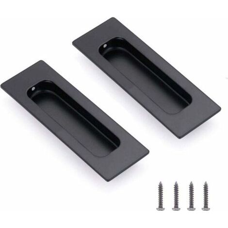 2 Pieces Stainless Steel Shell Handle Hidden Furniture Handles Drawer Handles Vintage Sliding Door Handle Oval Inset Handle with Screws for Cabinets/Sliding Doors (1/5)