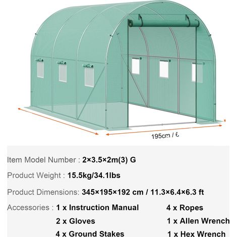 Serre, Cadre Résistant, Ventilation Efficace, 12x7x7 pi (1/2)