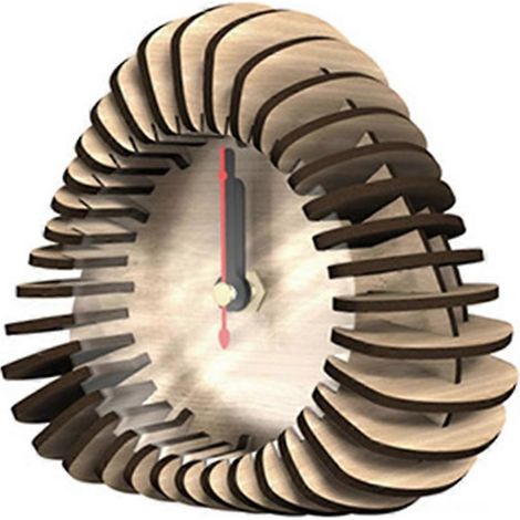 Horloge en bois à faire soi-même, décoration créative pour le salon, horloge de bureau C (1/3)